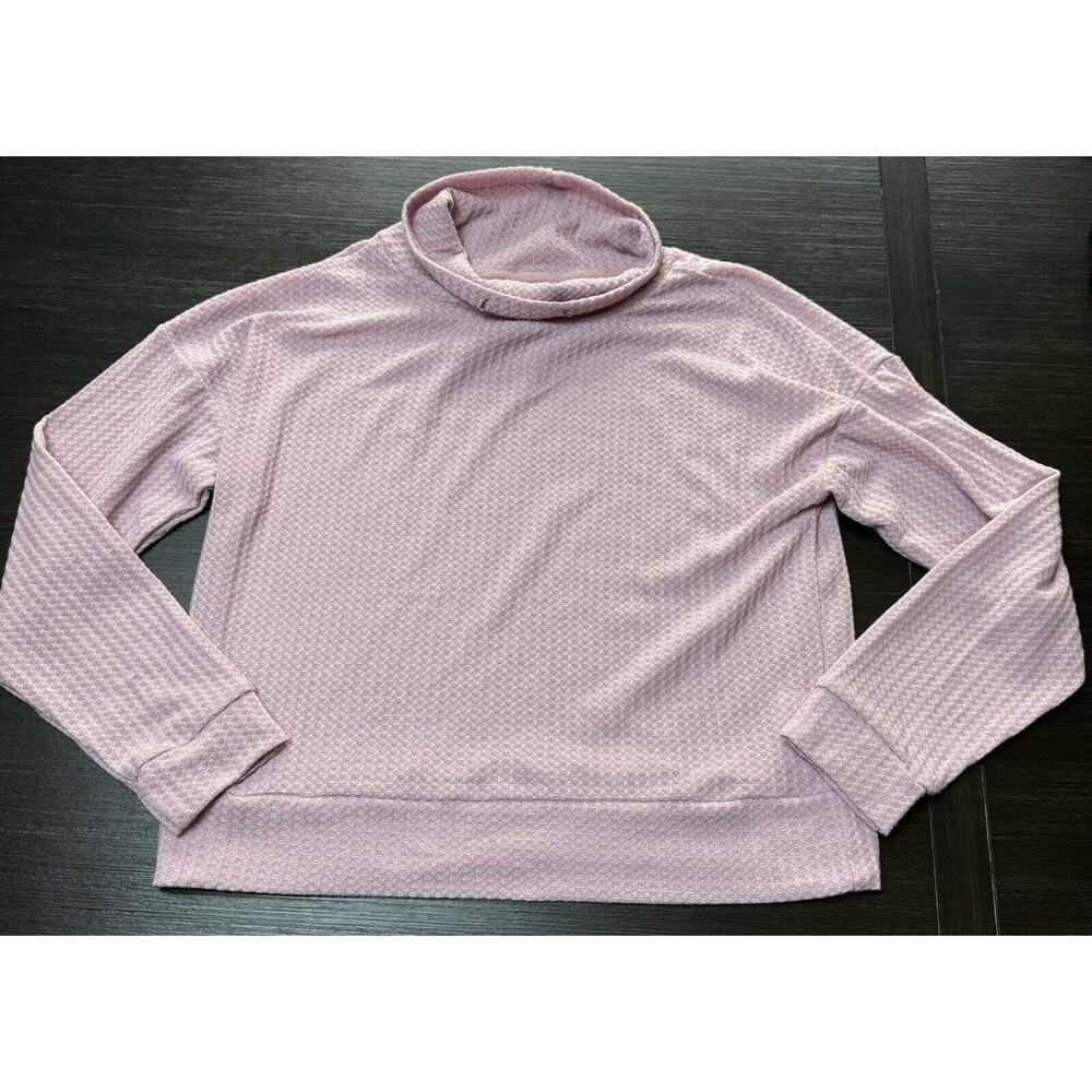 Simply Southern Woman’s Cowl Neck Long Sleeve Shirt Size L Pink, Fall, Bonfire